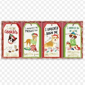 NAUGHTY NICE DOG HOLIDAY CHRISTMAS GIFT TAGS Punch Studio Corgi Frenchie